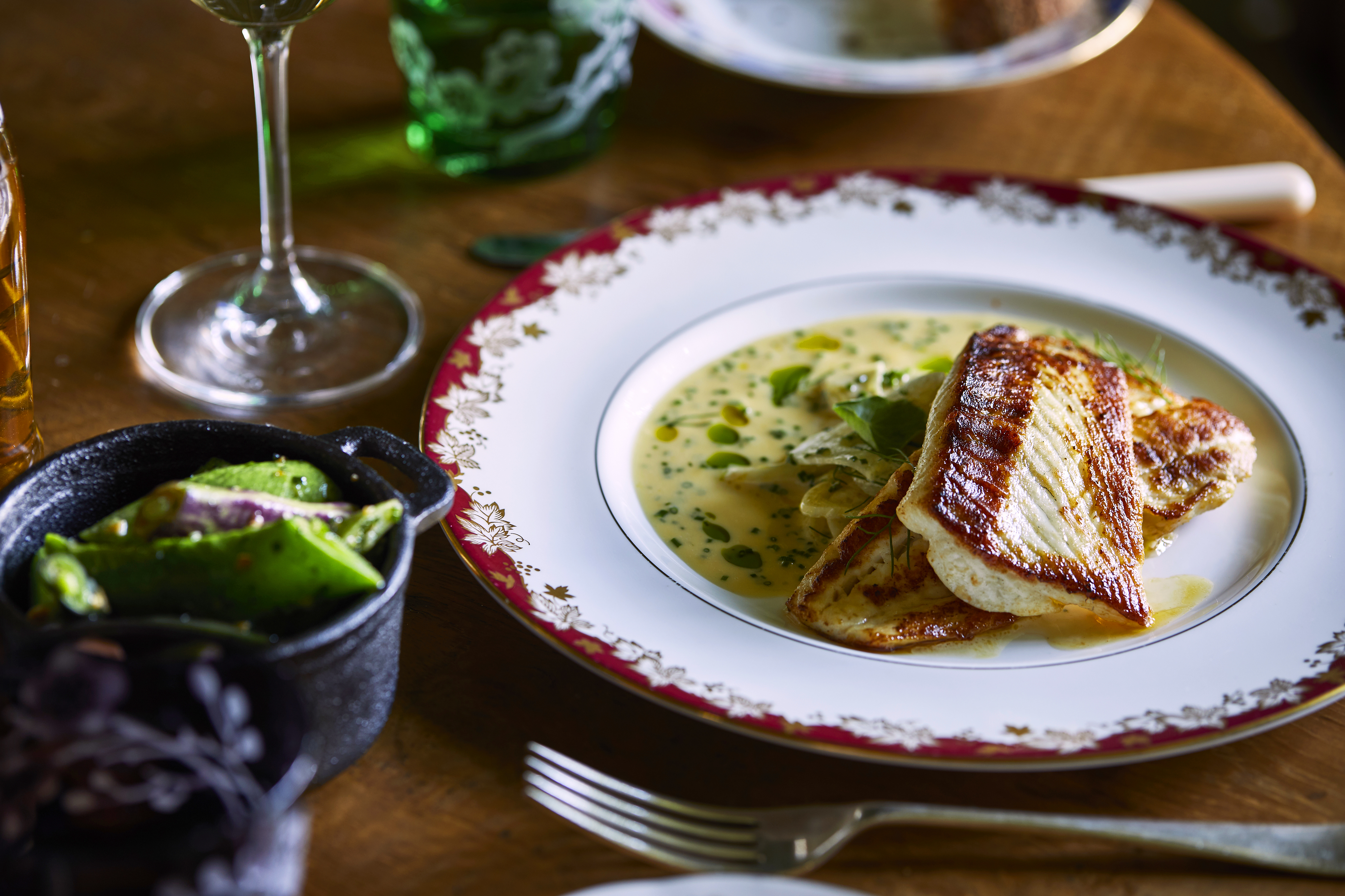 A fish dish at the Pig in the Cotswolds hotel