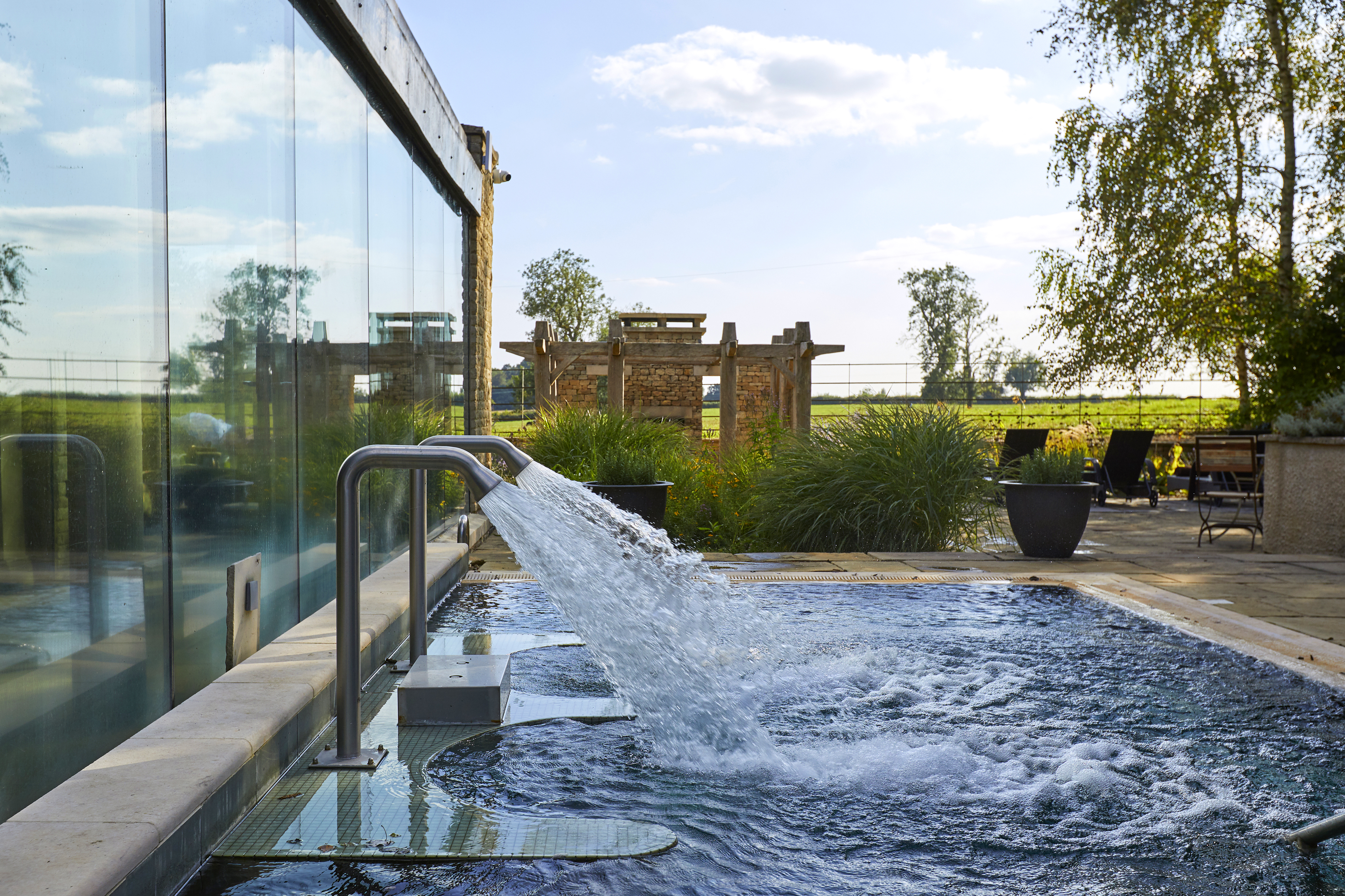 The pool at the Fieldhouse spa at the Pig in the Cotswolds hotel