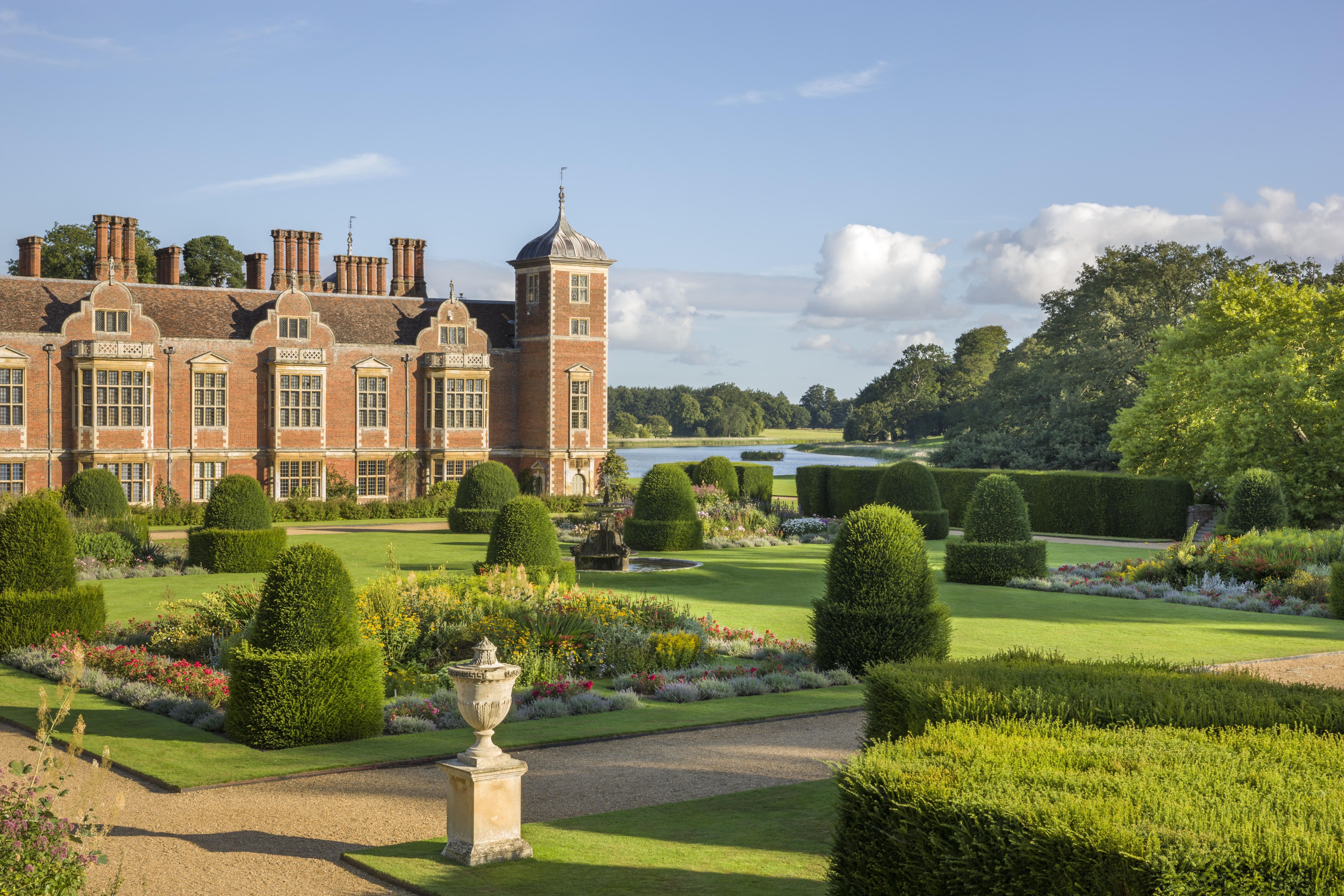 The formal garden and Jacobean mansion at Blickling Estate.